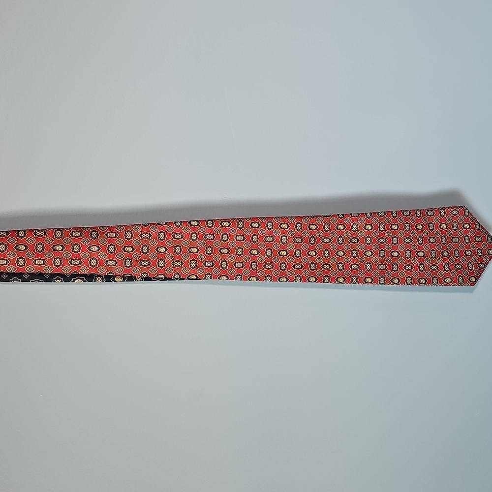100% Italian Silk Tommy Hilfiger Red and Blue Tie Vintage